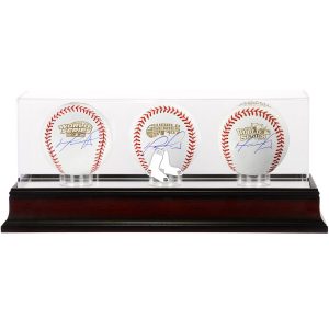 Autographed David Ortiz World Series Baseballs & Display Case