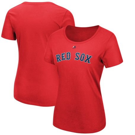 Women’s Boston Red Sox Majestic Red Official Wordmark T-Shirt – SELECT ...
